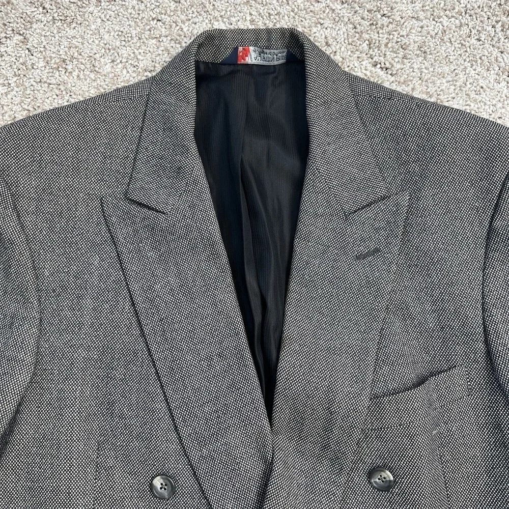 Austin Reed Pure Wool Blazer Sport Coat Men 42R Jacket Black Women Oversize XL